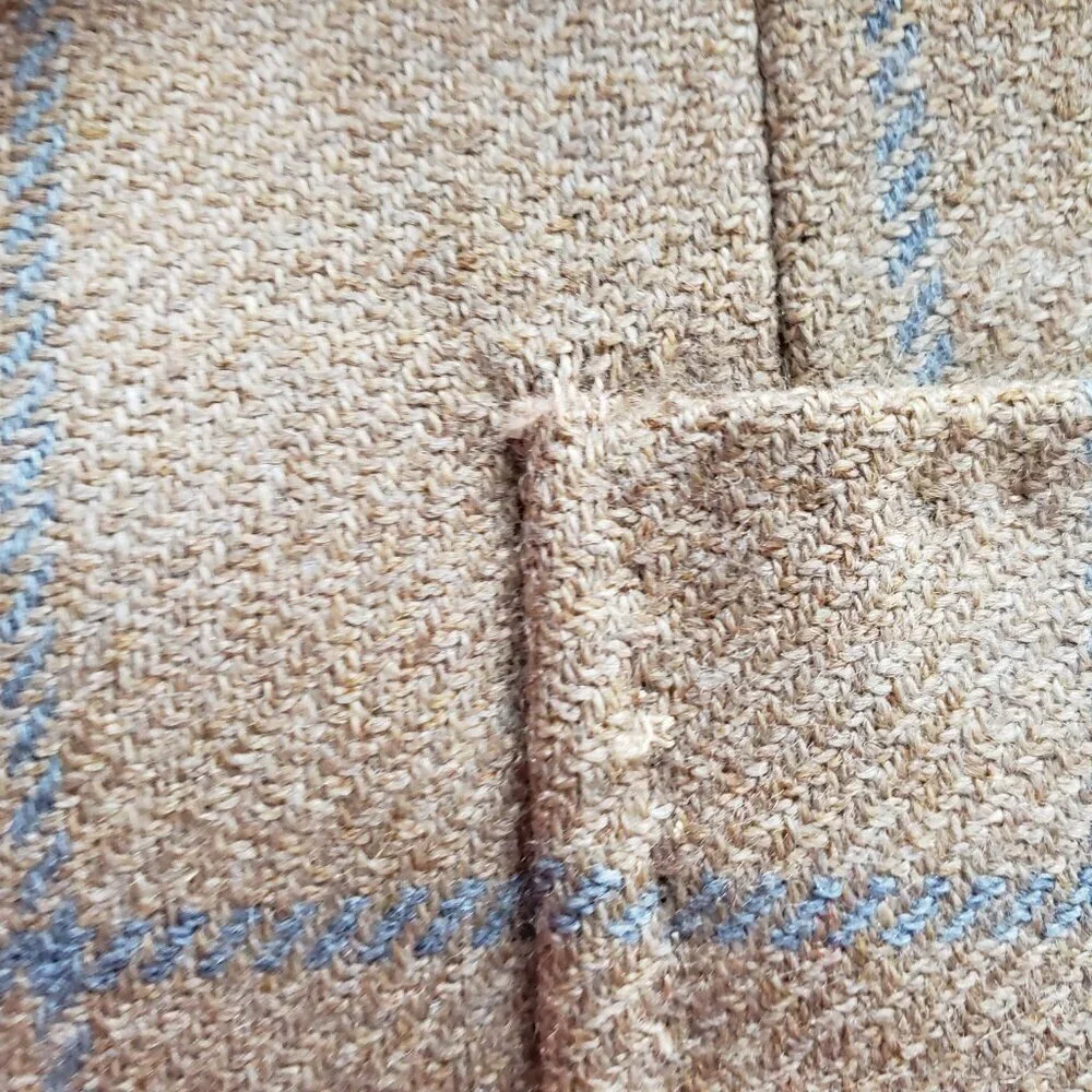 Ravazzolo Beige Plaid Wool Cashmere Three Button Blazer Jacket Mens 52/US 42